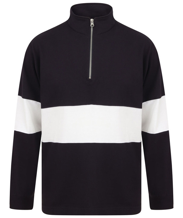 Front Row Panelled 1/4 Zip Neck Top