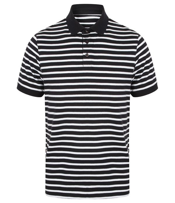 Front Row Striped Jersey Polo Shirt