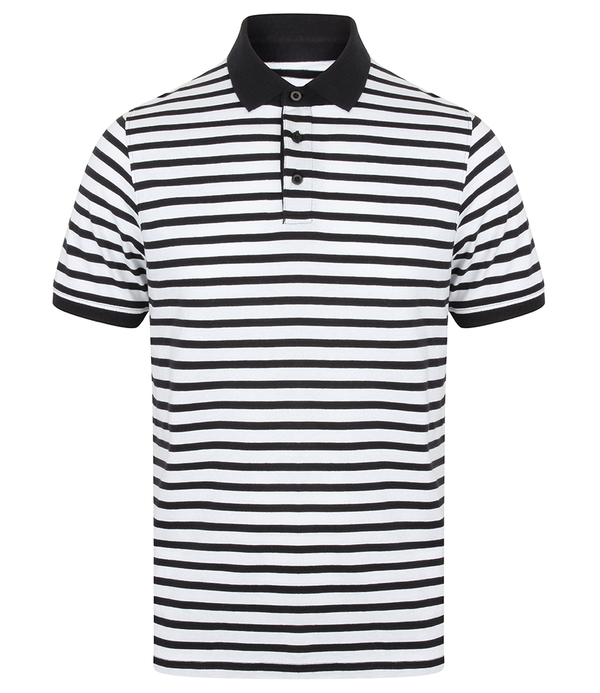 Front Row Striped Jersey Polo Shirt