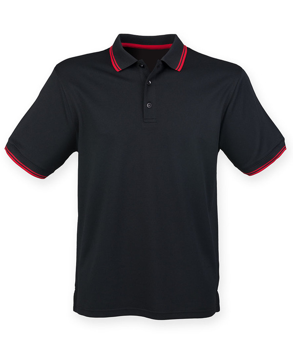 Henbury Coolplus&reg Tipped Polo Shirt