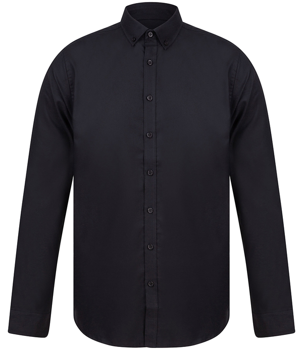 Henbury Modern Long Sleeve Slim Fit Oxford Shirt