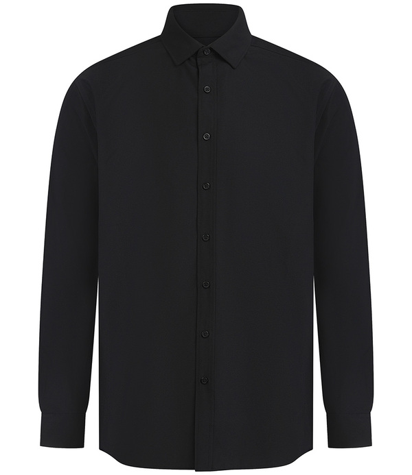 Henbury Long Sleeved Cotton Feel Coolplus&reg Shirt