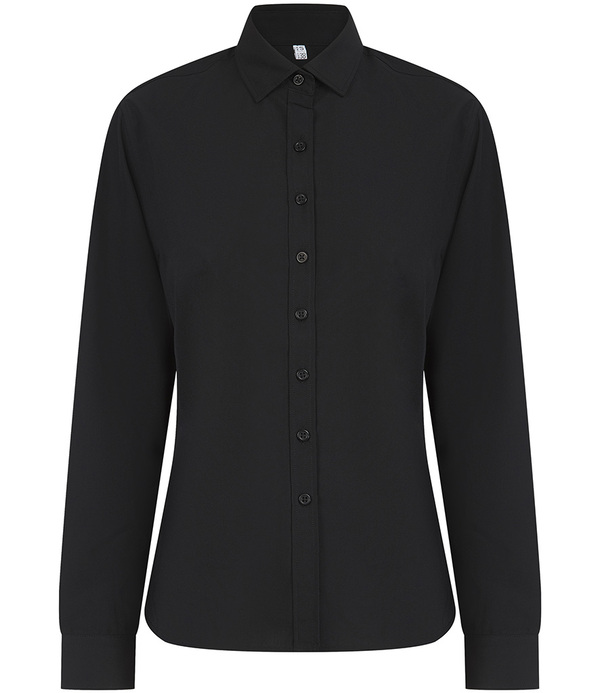 Henbury Ladies Long Sleeved Cotton Feel Coolplus&reg Shirt