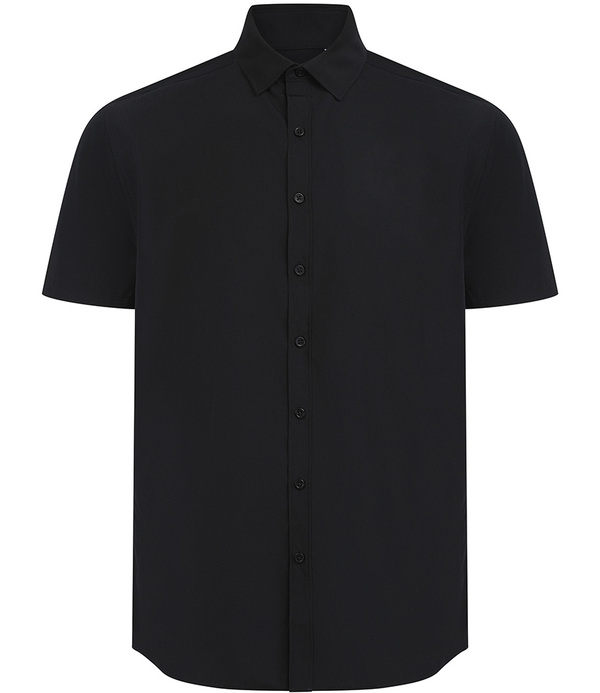 Henbury Short Sleeved Cotton Feel Coolplus&reg Shirt