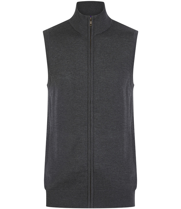 Henbury Sleeveless Zip Through Jumper