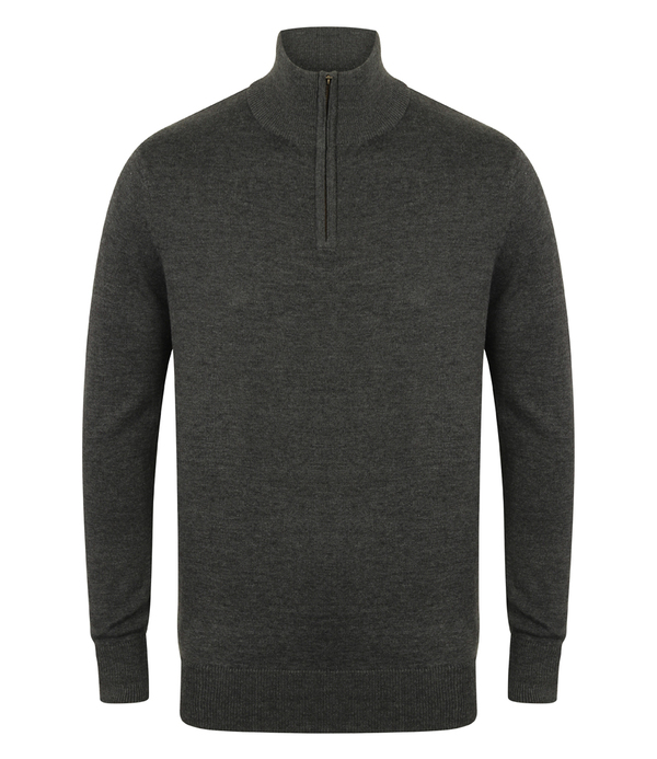 Henbury Zip Neck Sweater