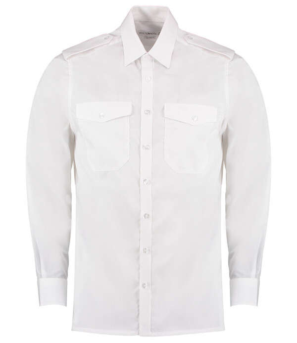 Kustom Kit Long Sleeve Tailored Pilot Shirt