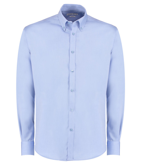 Kustom Kit Long Sleeve Slim Fit Oxford Twill Non-Iron Shirt