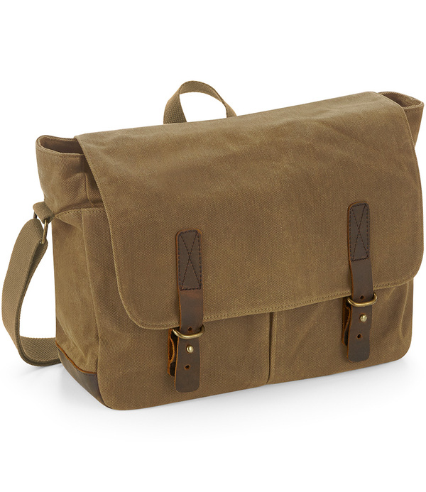 Quadra Heritage Waxed Canvas Messenger Bag