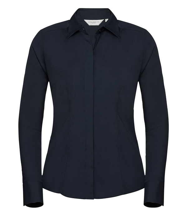 Russell Athletic Collection Ladies Long Sleeve Fitted Poplin Shirt