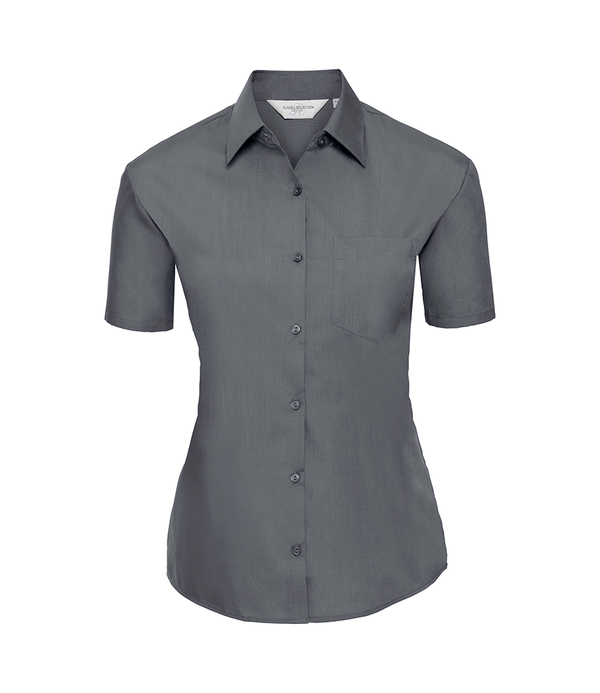 Russell Athletic Collection Ladies Short Sleeve Easy Care Poplin Shirt